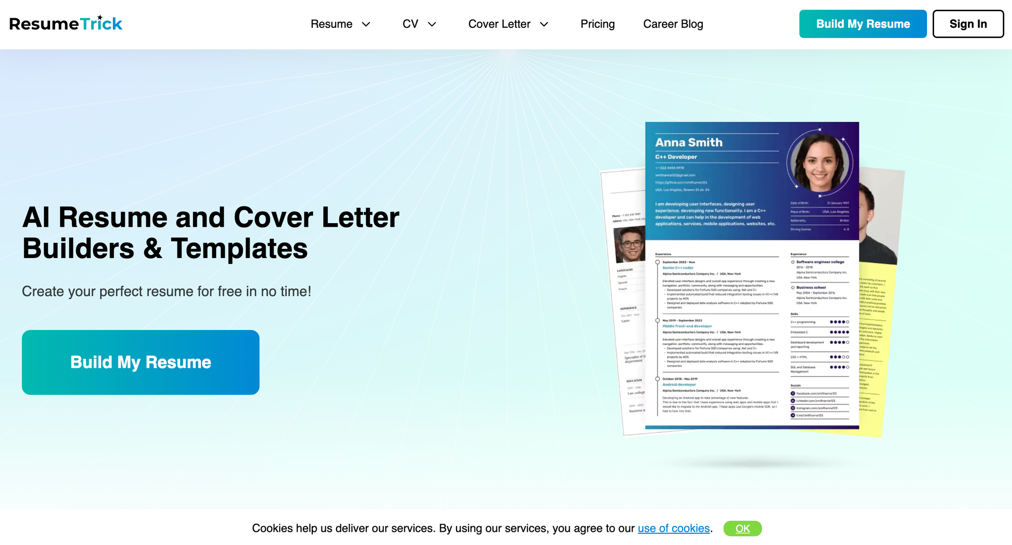 Resime Trick AI Resume Builder