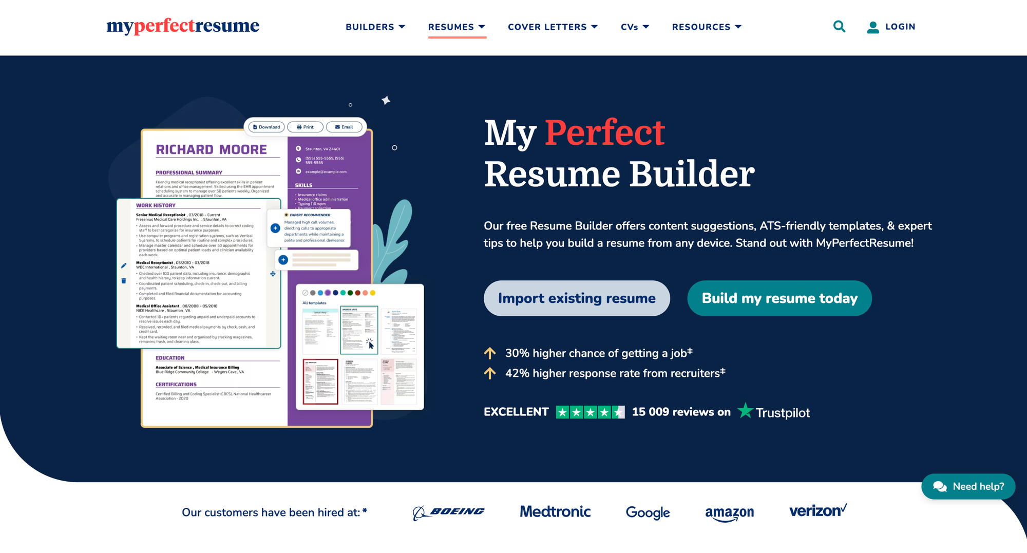 MyPerfectResume AI Resume Builder