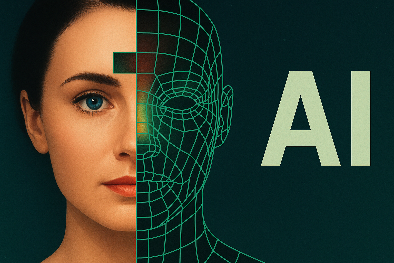 AI and human integration concept depicting the seamless fusion of biological and artificial systems, symbolizing transhumanism, cognitive enhancement, and the future of human evolution through technology