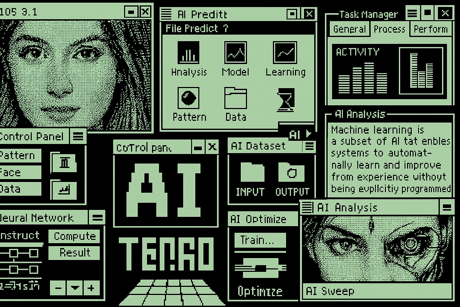 AI interface design showcasing futuristic user experience, intelligent system interaction, and advanced digital control environments