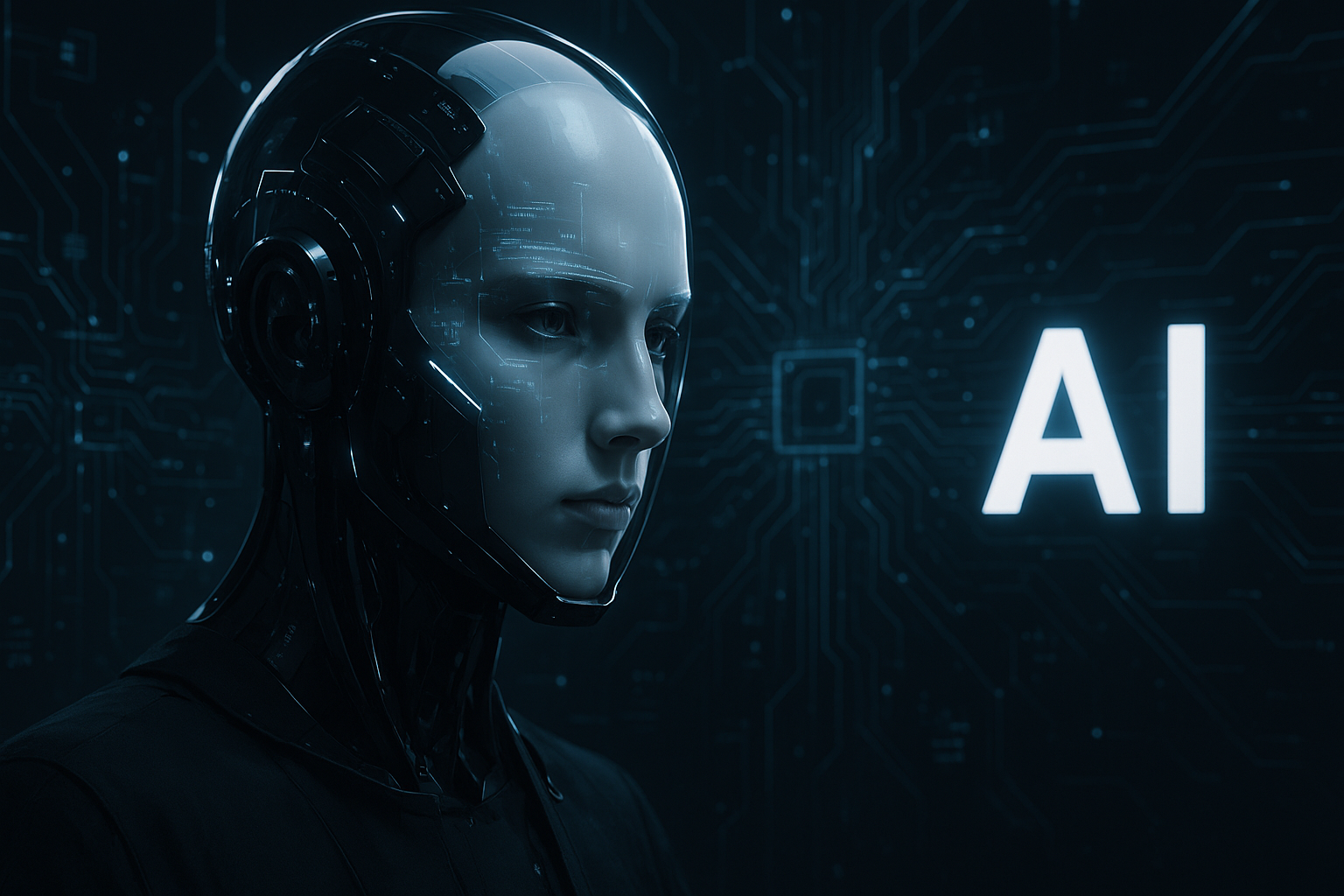 AI technology concept in a cinematic futuristic style representing advanced innovation, intelligent systems, and the visual storytelling of tomorrow’s tech