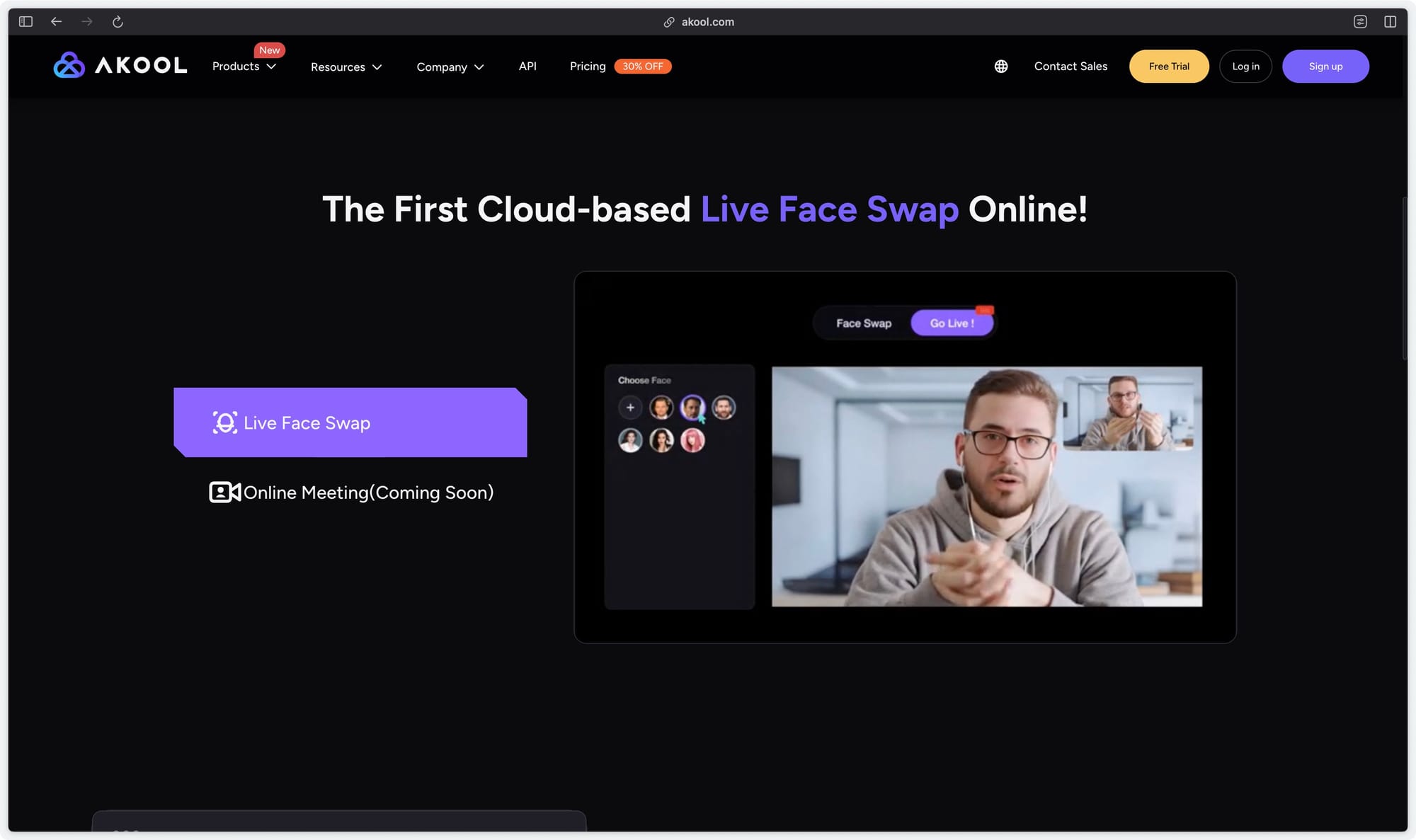 Live Face Swap AI Akool