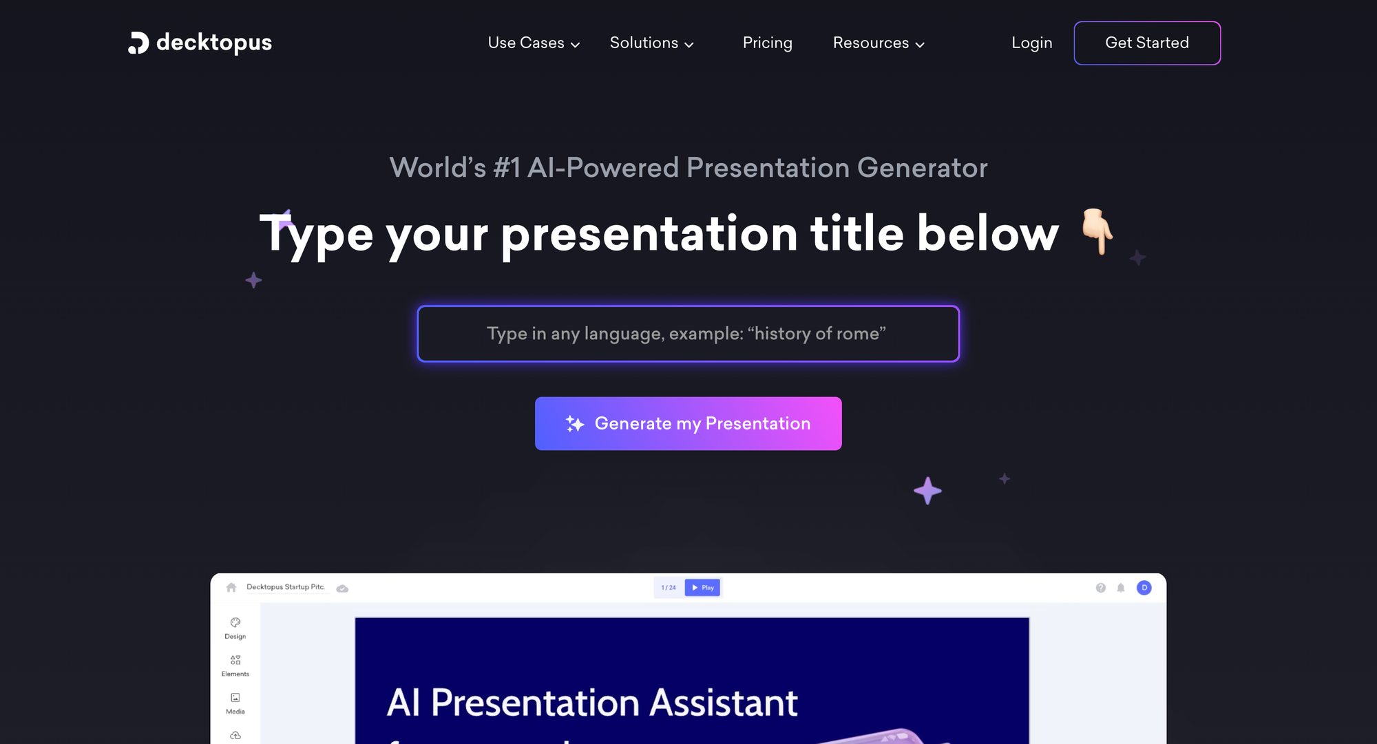 AI presentation generator