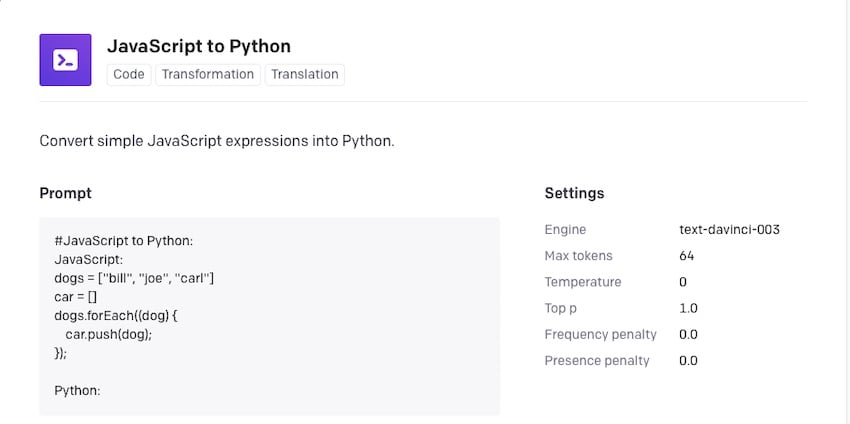 JavaScript to Python
