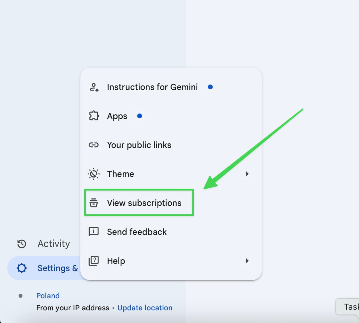 Select View Subscriptions.