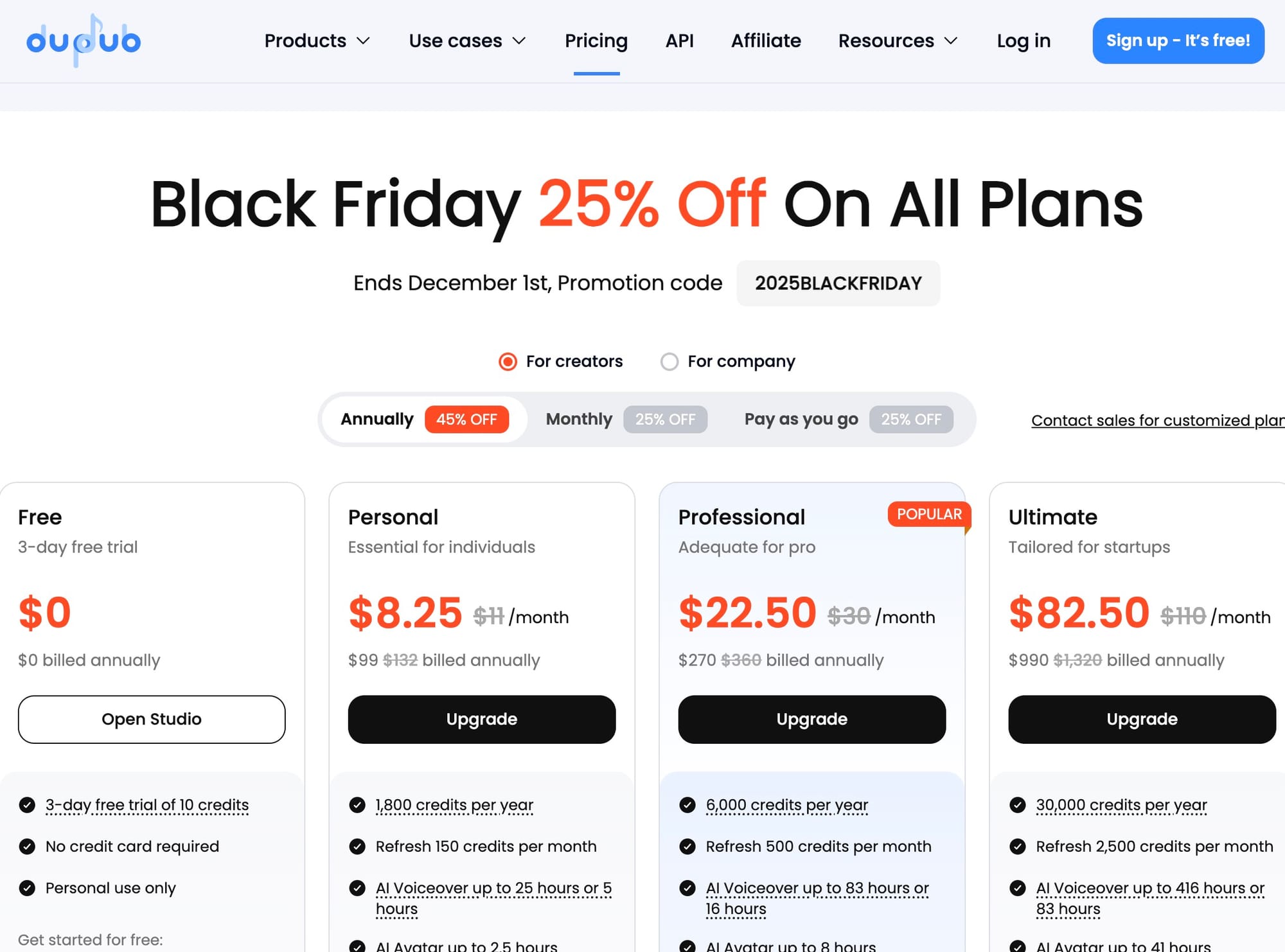 DupDub — AI Avatar & Voiceover Platform