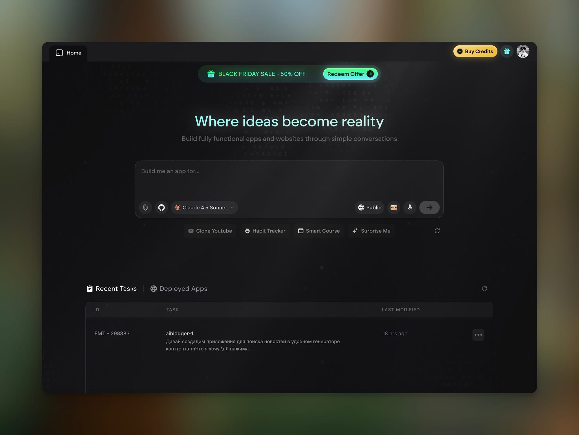 Emergent - Vibe Coding Platform